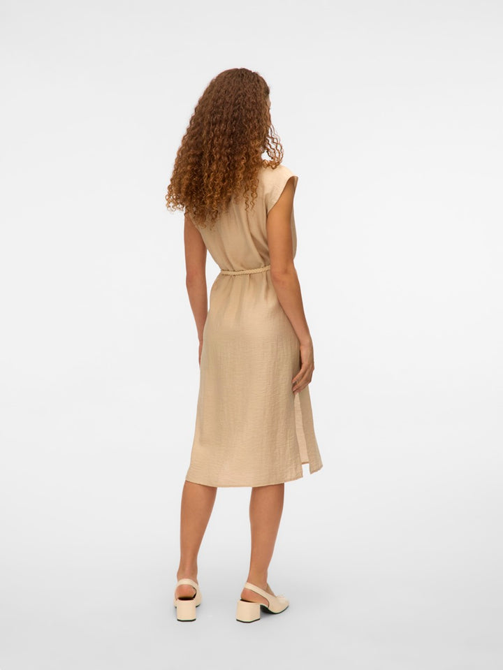 Vmheaven Belt Calf Shirt Dress Wvn - Zand