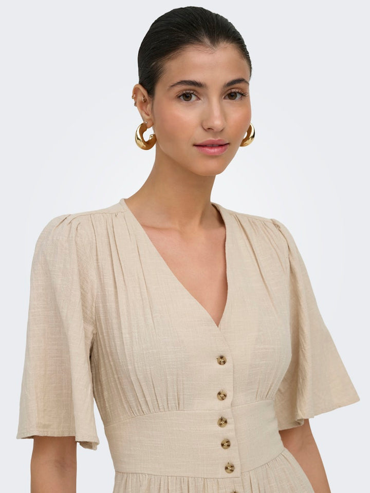 Onltizana 2/4 Midi Dress Wvn Noos - Beige