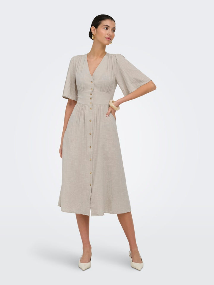 Onltizana 2/4 Midi Dress Wvn Noos - Beige