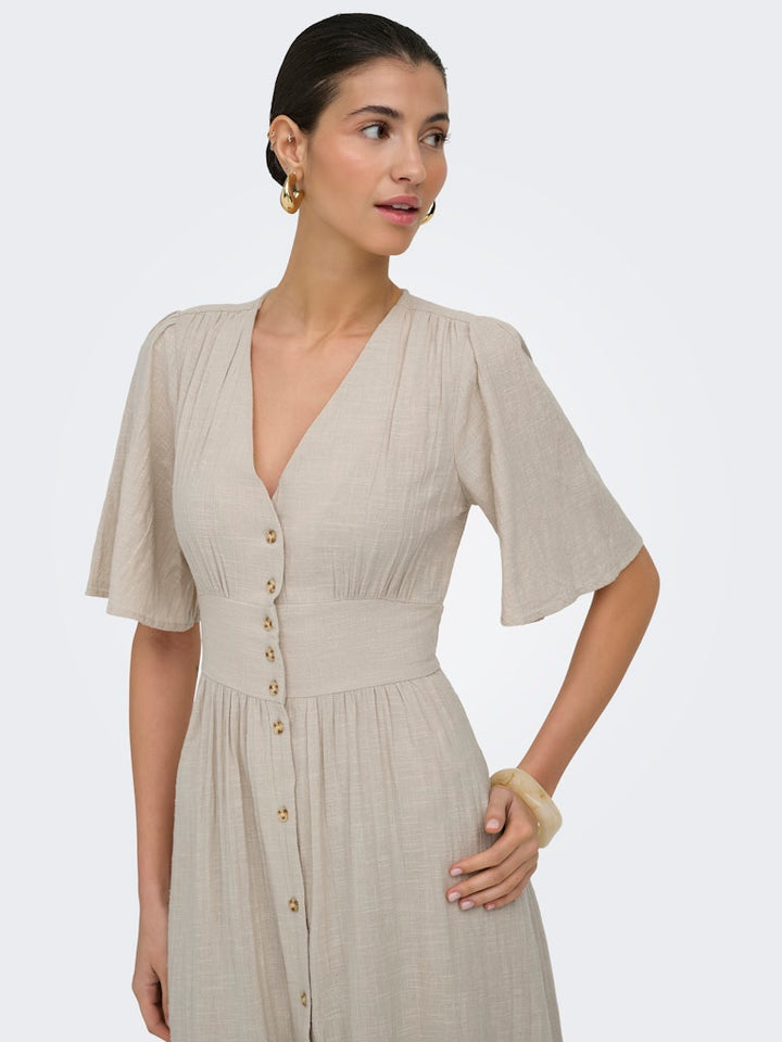 Onltizana 2/4 Midi Dress Wvn Noos - Beige