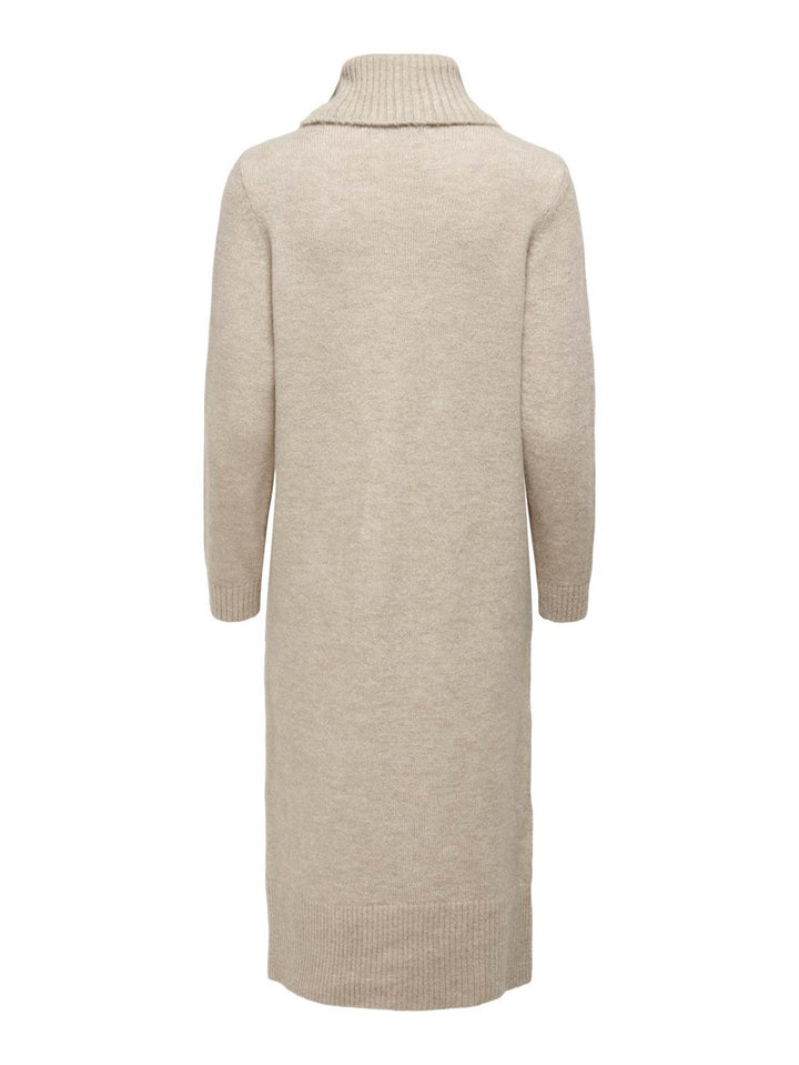 Onlbrandie L/s Rollneck Dress Knt N - Beige