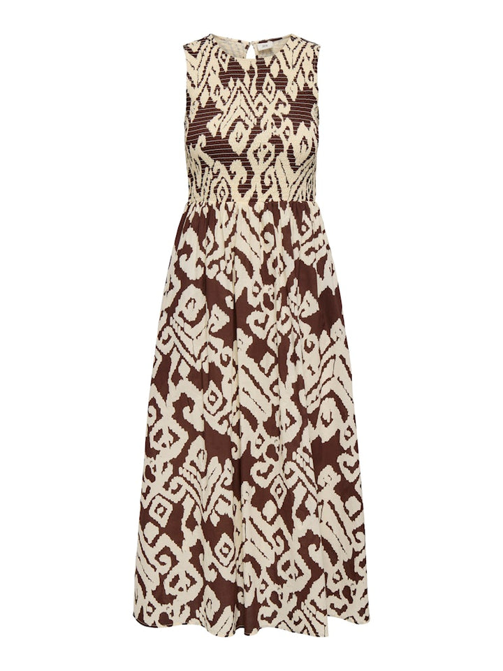 Jdydiego S/l Smock Midi Dress Wvn - Bruin Dessin