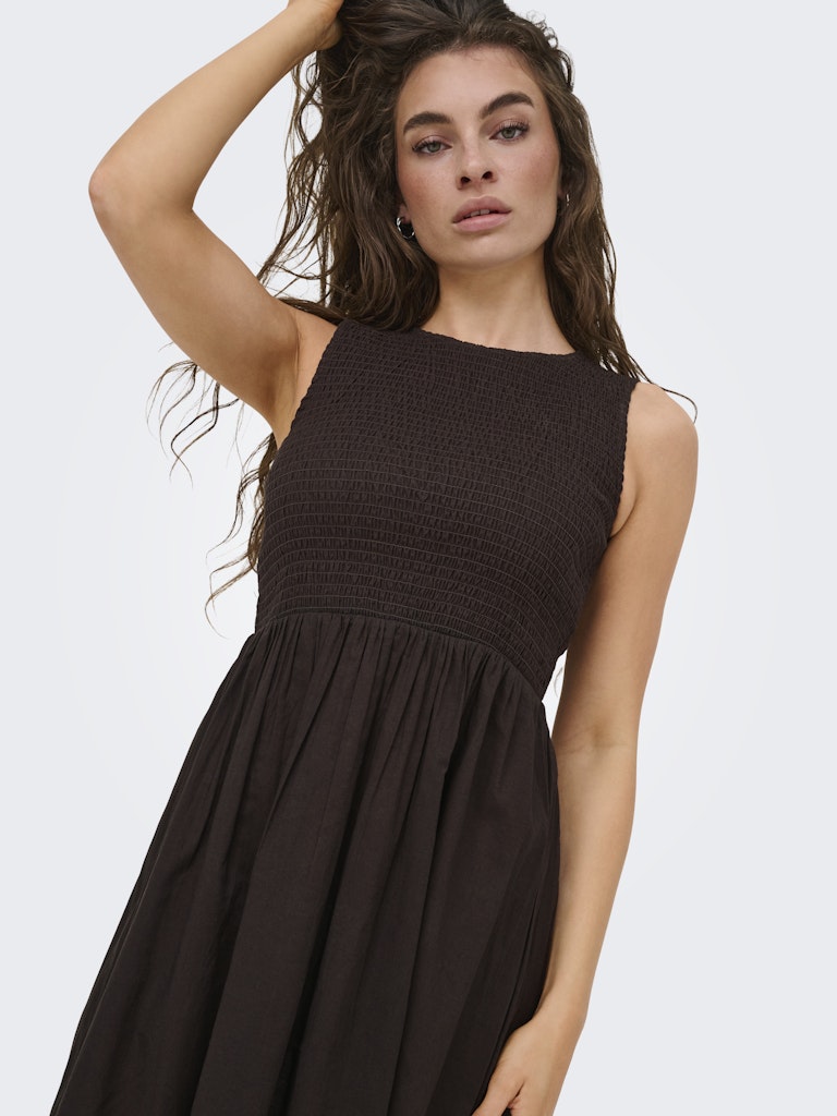 Jdydiego S/l Smock Midi Dress Wvn - Bruin Dessin