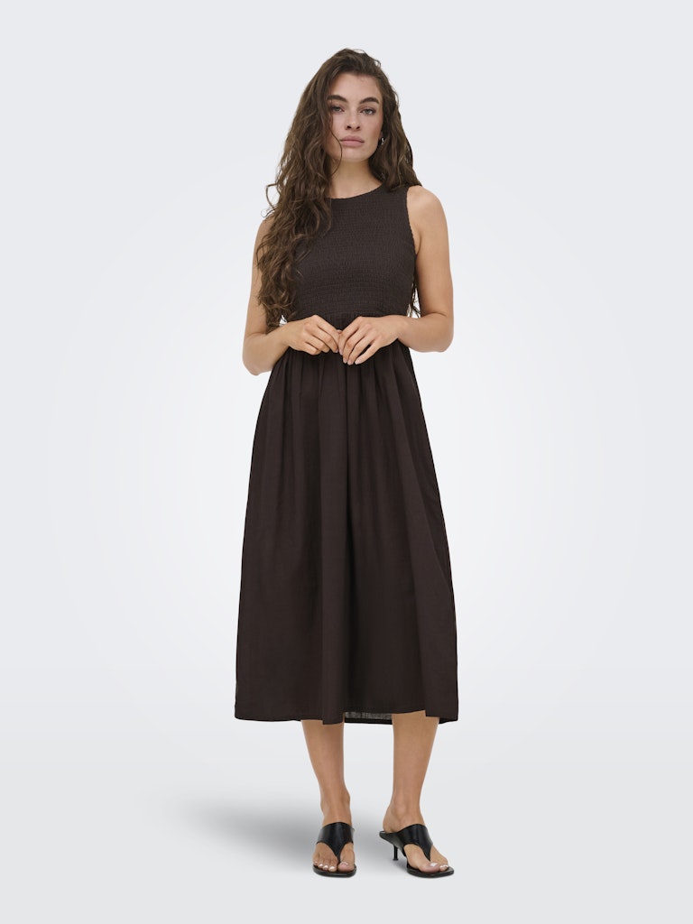 Jdydiego S/l Smock Midi Dress Wvn - Bruin Dessin