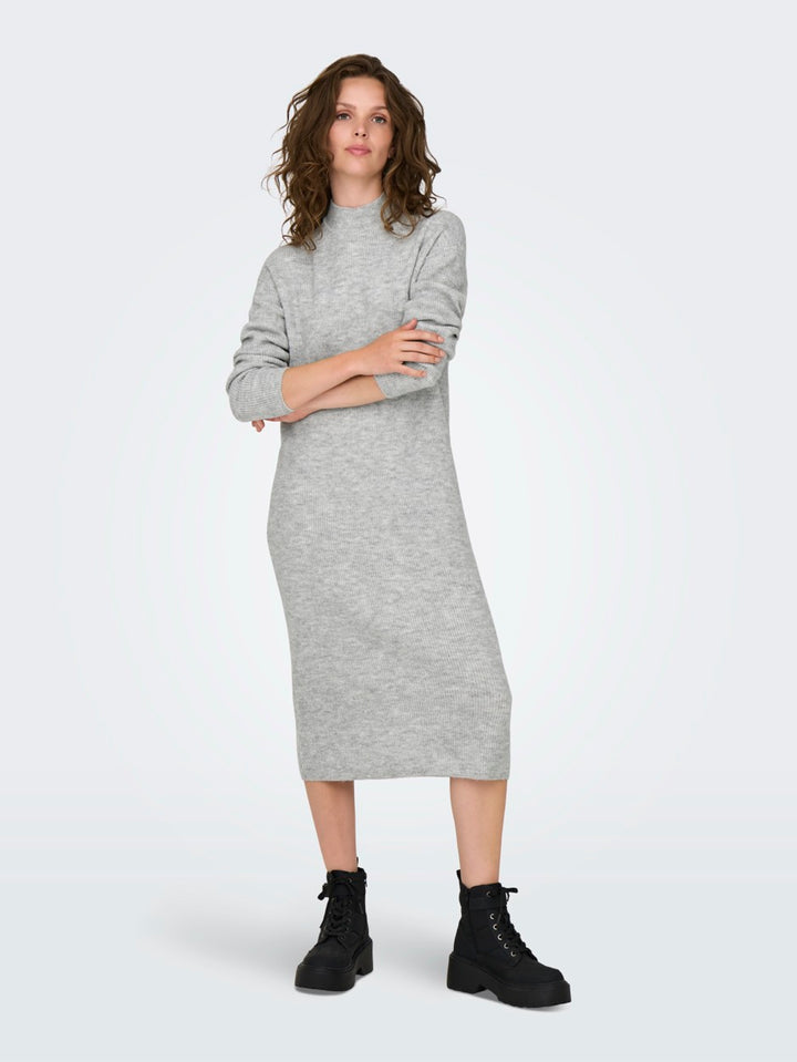 Jdylumi Life L/s High Neck Dress Kn - Grijs Melee