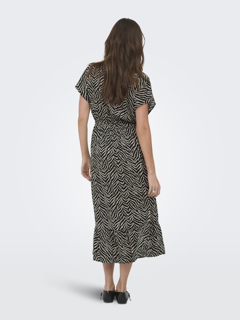 Onlzilla Adele Ss Long Dress Noos Wvn - Zwart Dessin