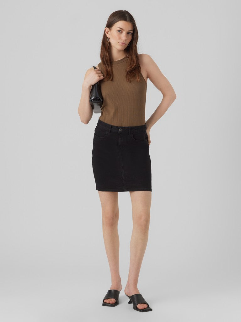 Vmluna Hr Denim Skirt Mix Ga - Black Denim