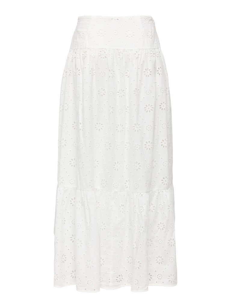 Onlalithea Long Emb Skirt Wvn - Wit Dessin