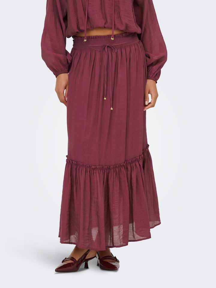 Jdypaige Mw Midi Skirt Wvn - Steenrood