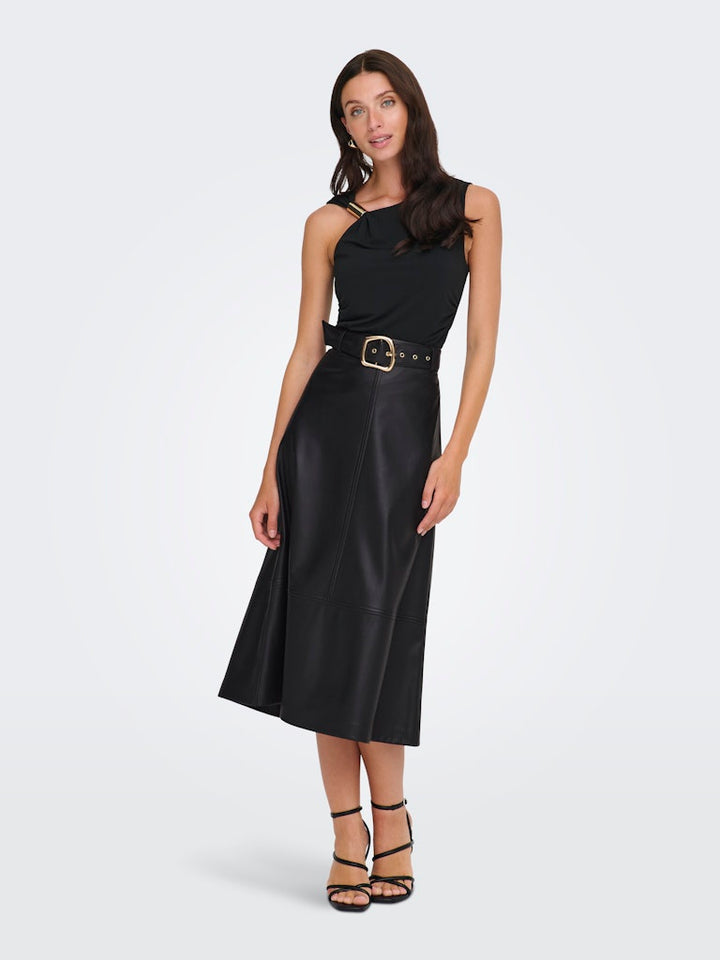 Jdyantoine Hw Faux Leather Skirt Pnt - Zwart