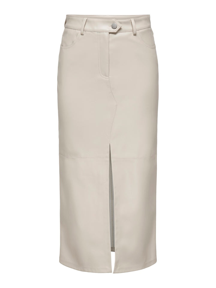 Onlrima Faux Leather Long Skirt Otw - Beige