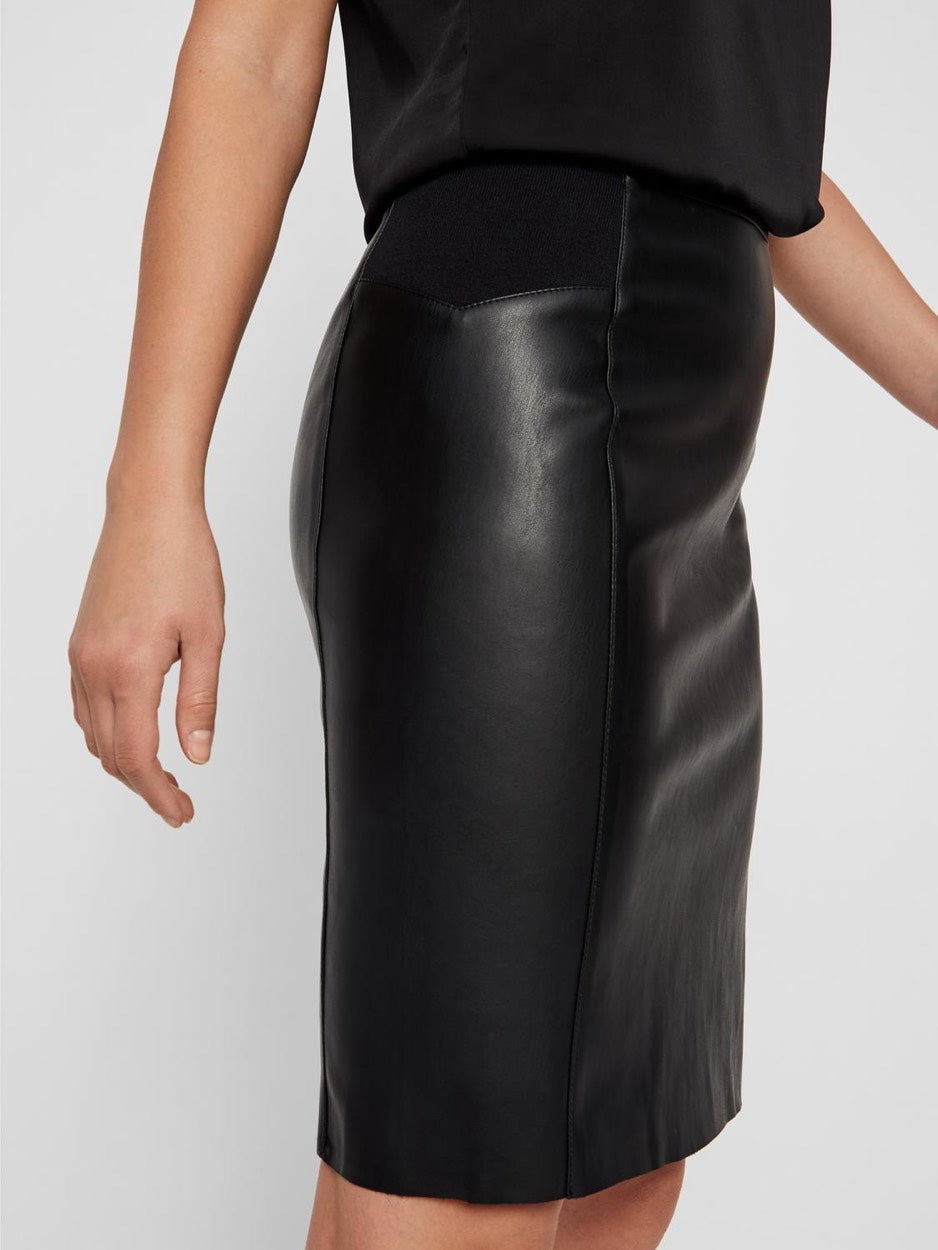 Vmbuttersia Hw Coated Skirt - Zwart