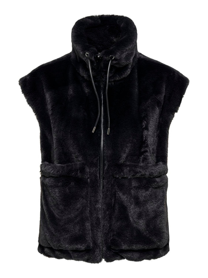 Jdyesther Faux Fur Waistcoat Otw Qi - Antraciet