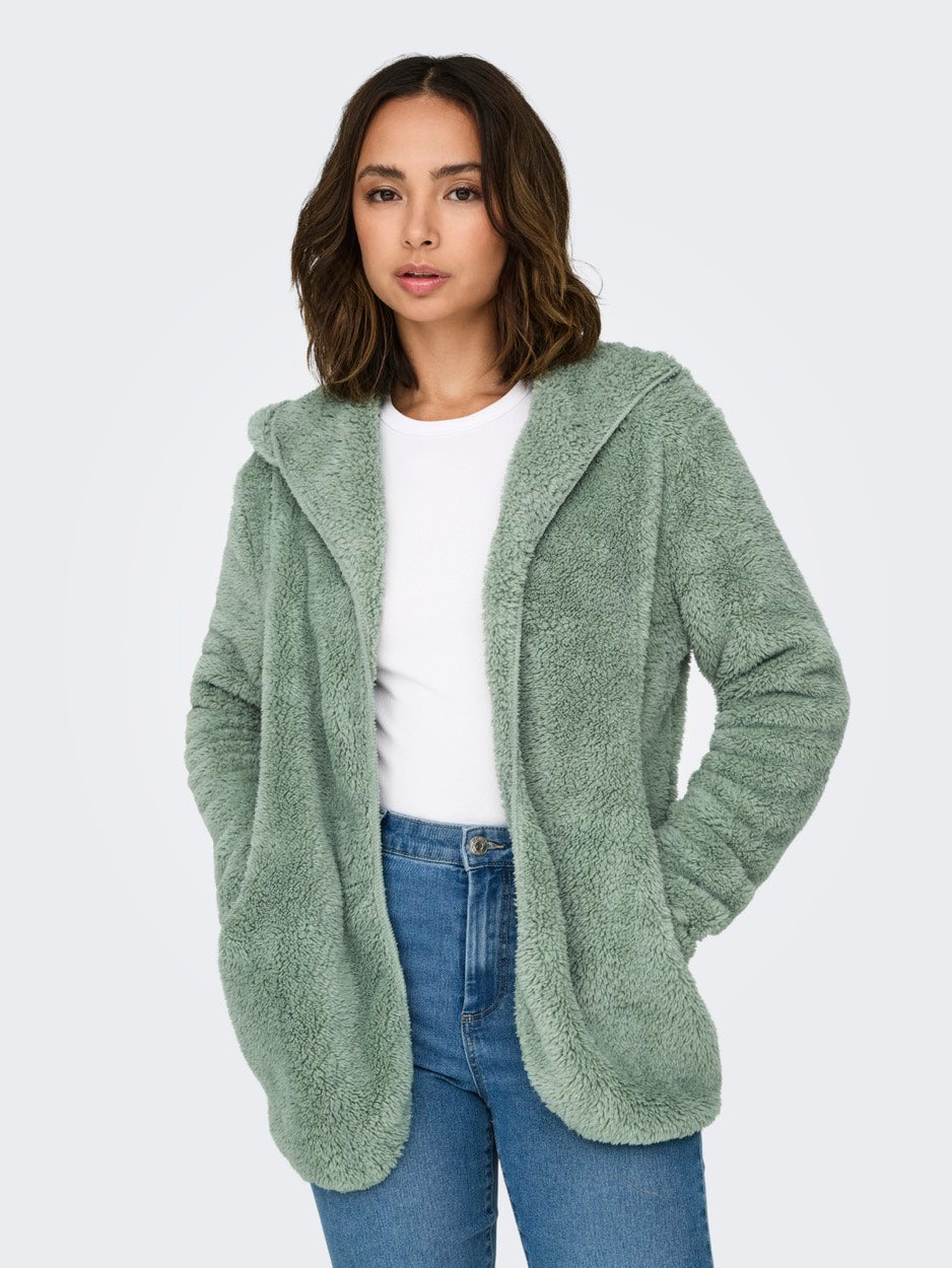 Onlcontact Hood Sherpa Coat Otw Cc - Lila