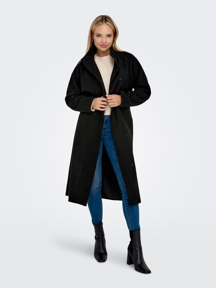 Onlemma Life High Neck Coat Otw - Zwart