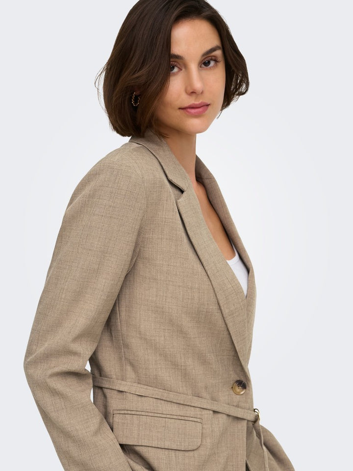 Jdyhaze L/s Belt Blazer Tlr - Bruin