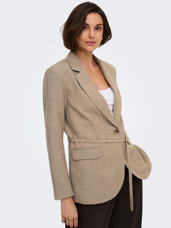 Jdyhaze L/s Belt Blazer Tlr - Bruin