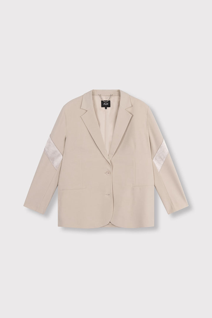 Shiny Pannel Blazer - Zand