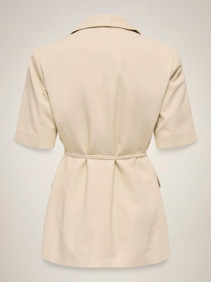 Jdynaomi Linen S/s Belt Blazer Tlr - Zand