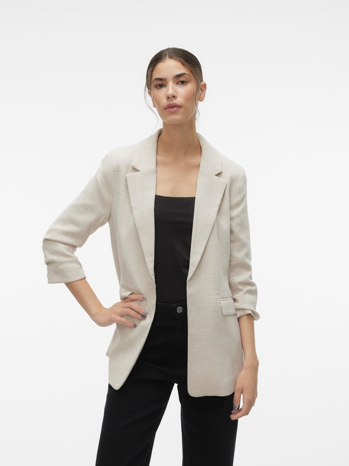 Vmfrida 3/4 Regular Blazer Noos - Zand Dessin