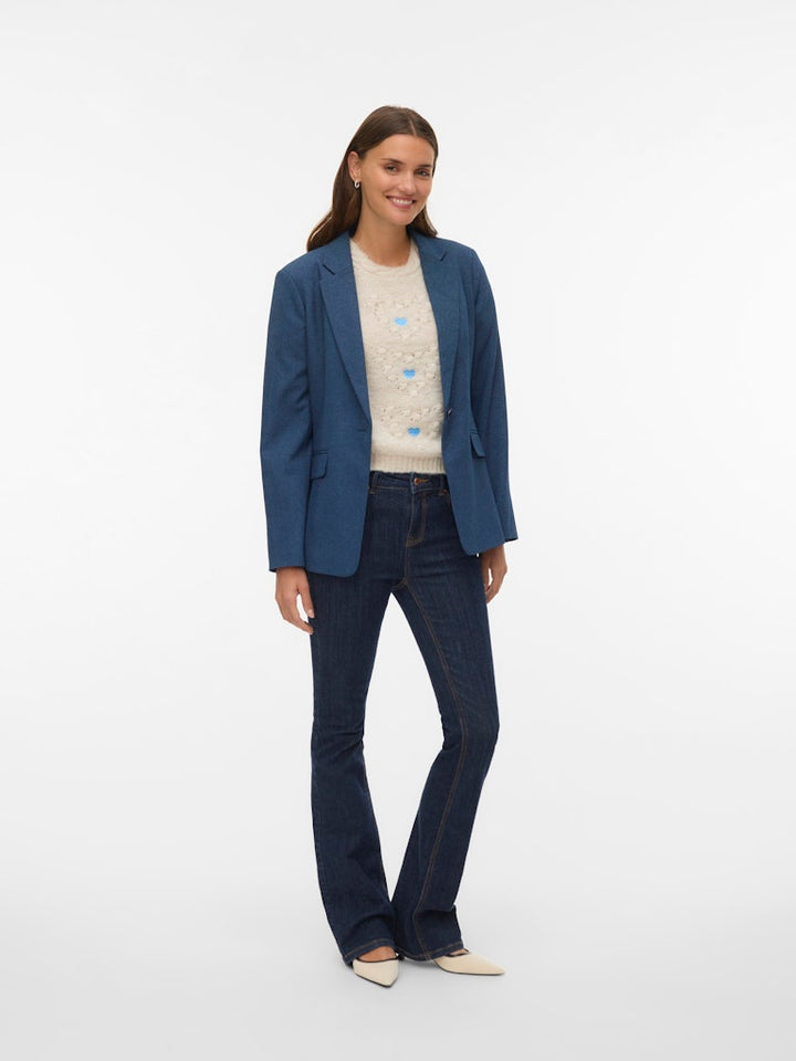 Vmfalke Ls Regular Blazer - Blue Denim