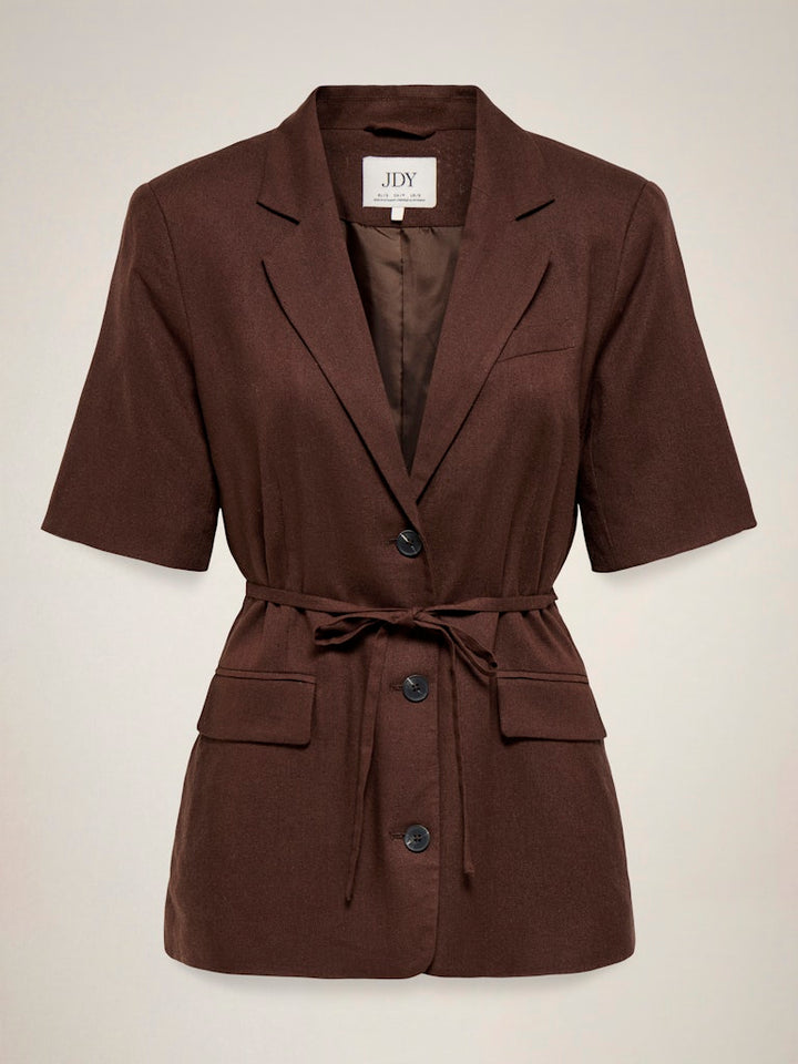 Jdynaomi Linen S/s Belt Blazer Tlr - Bruin