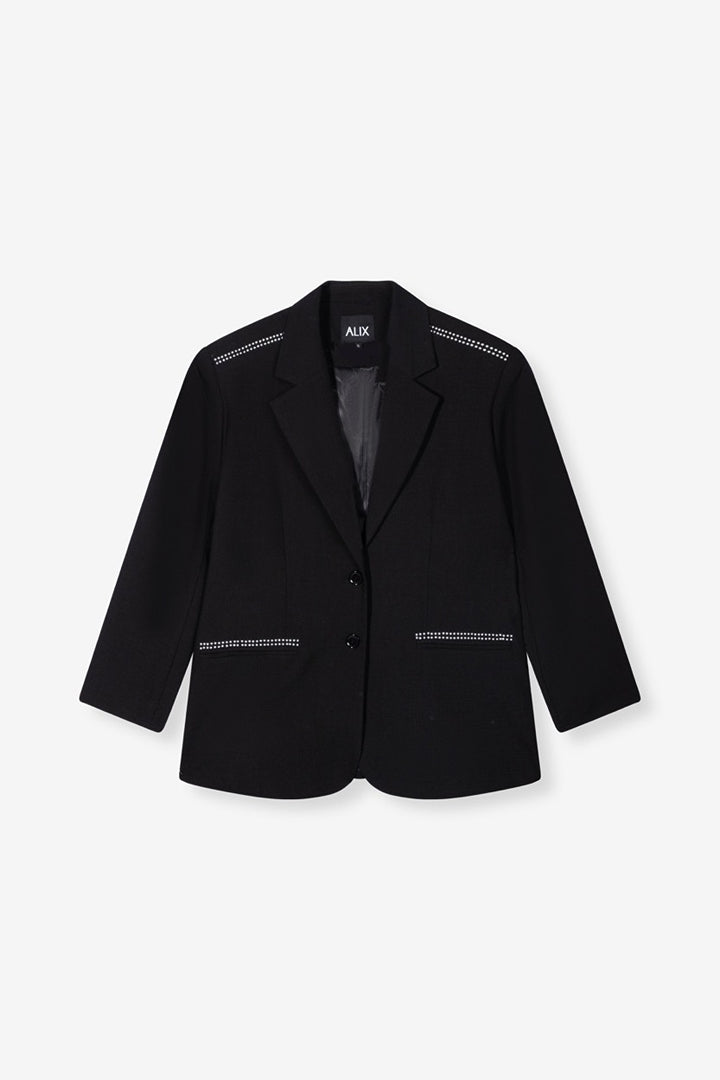 Ladies Woven Studs Blazer - Zwart