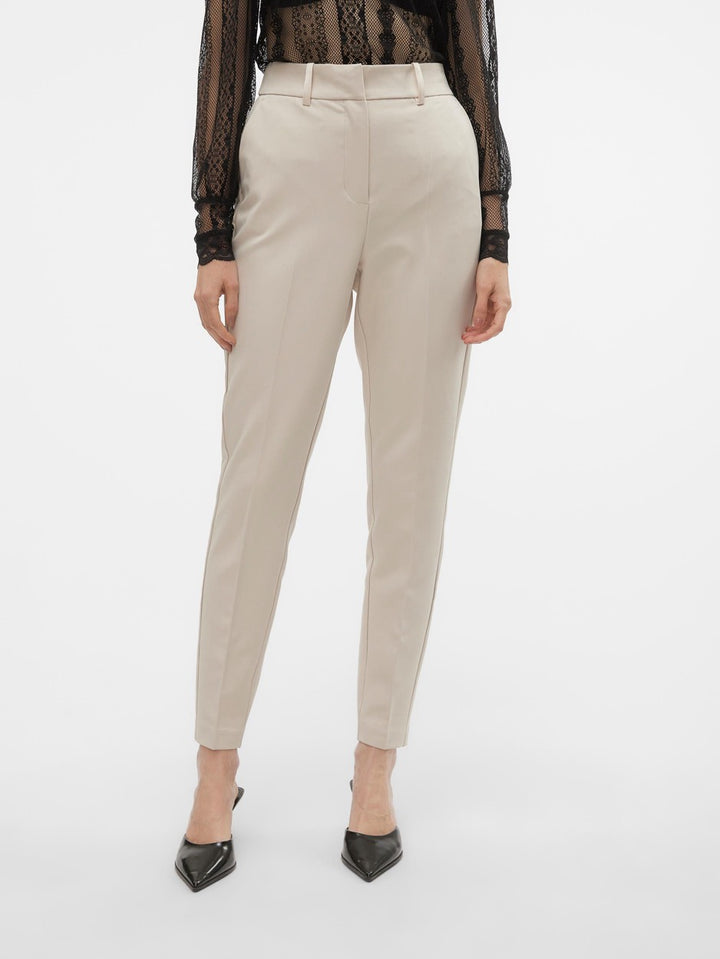 Vmholly Hr Tapered Pant - Beige