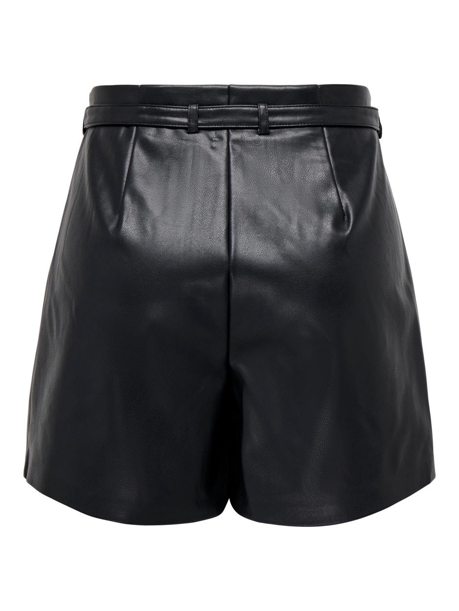 Onlheidi Faux Leather Shorts Noos O - Zwart