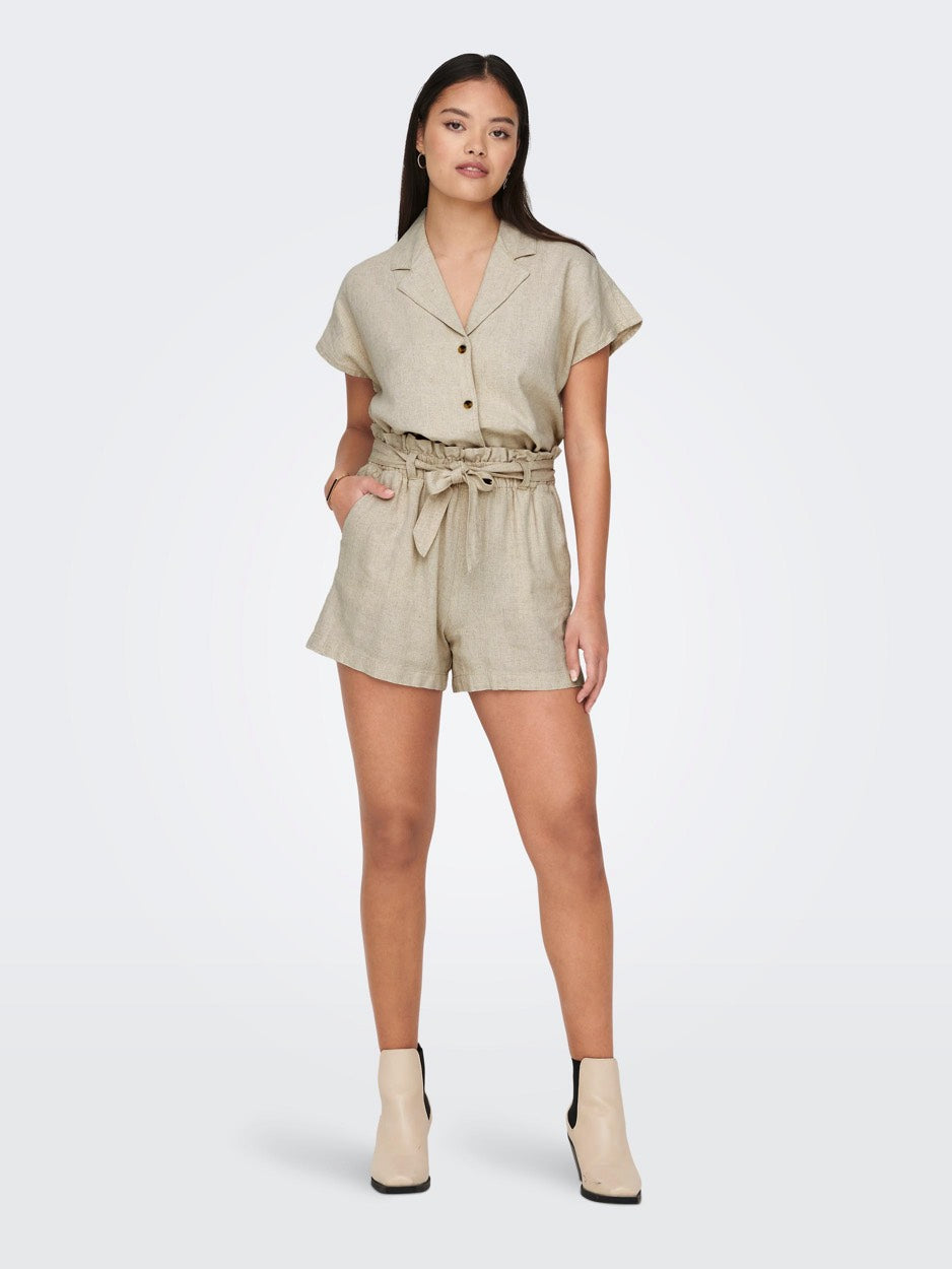 Jdysay Mw  Linen Shorts Wvn Noos - Zand