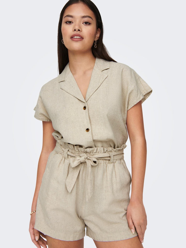 Jdysay Mw  Linen Shorts Wvn Noos - Zand