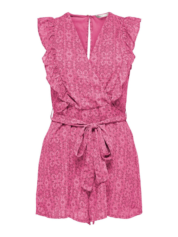 Onlstar Life S/s Playsuit Ptm - Roze Dessin