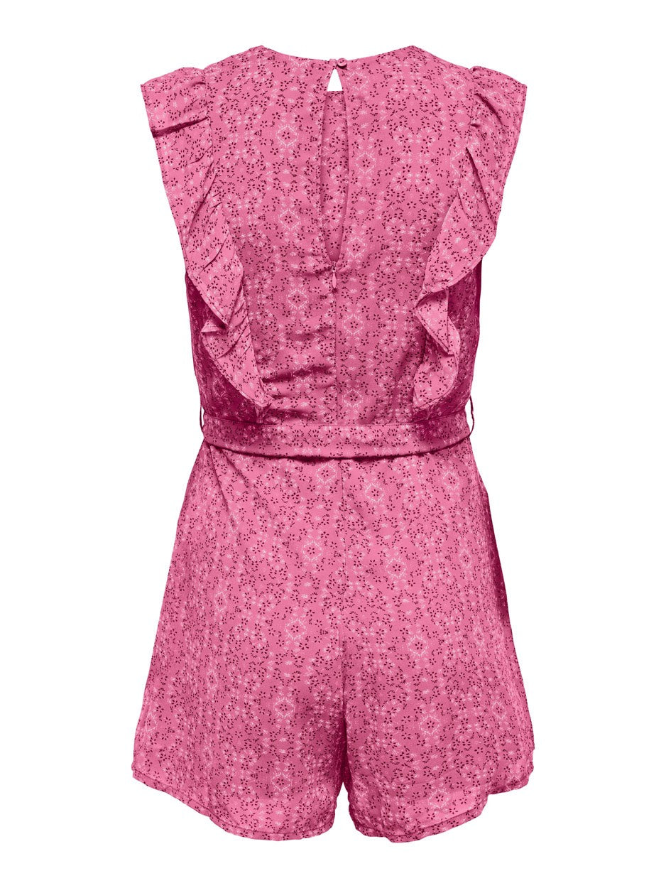 Onlstar Life S/s Playsuit Ptm - Roze Dessin