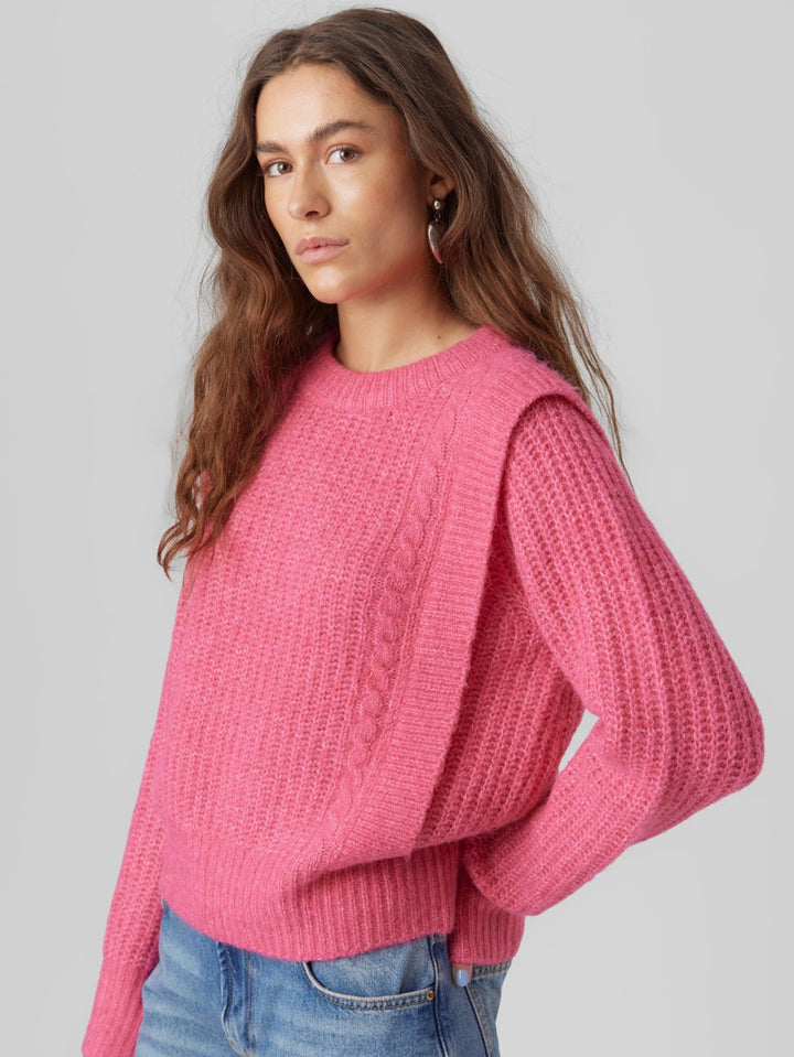 Vmhazel Ls O-neck Pullover Ga Boo - Fuchsia