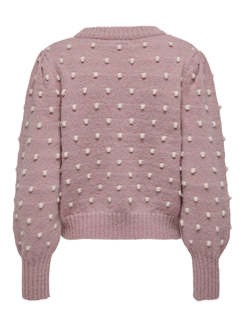 Jdysigrid Life L/s Oneck Puffdot Pu - Roze Dessin