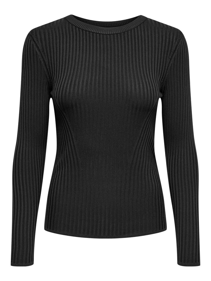 Onlsofi Ls Rib O-neck Knt - Zwart