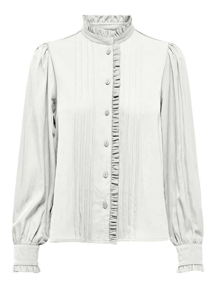 Onlsara Haylee Ls Pleat Shirt Wvn - Off-white