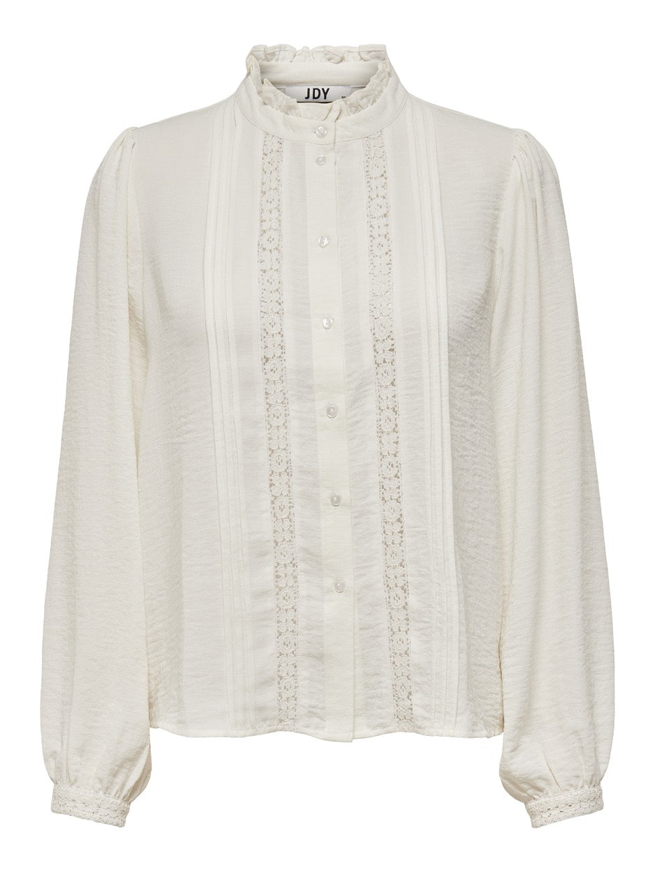 Jdyellis L/s Lace Shirt Wvn - Off-white