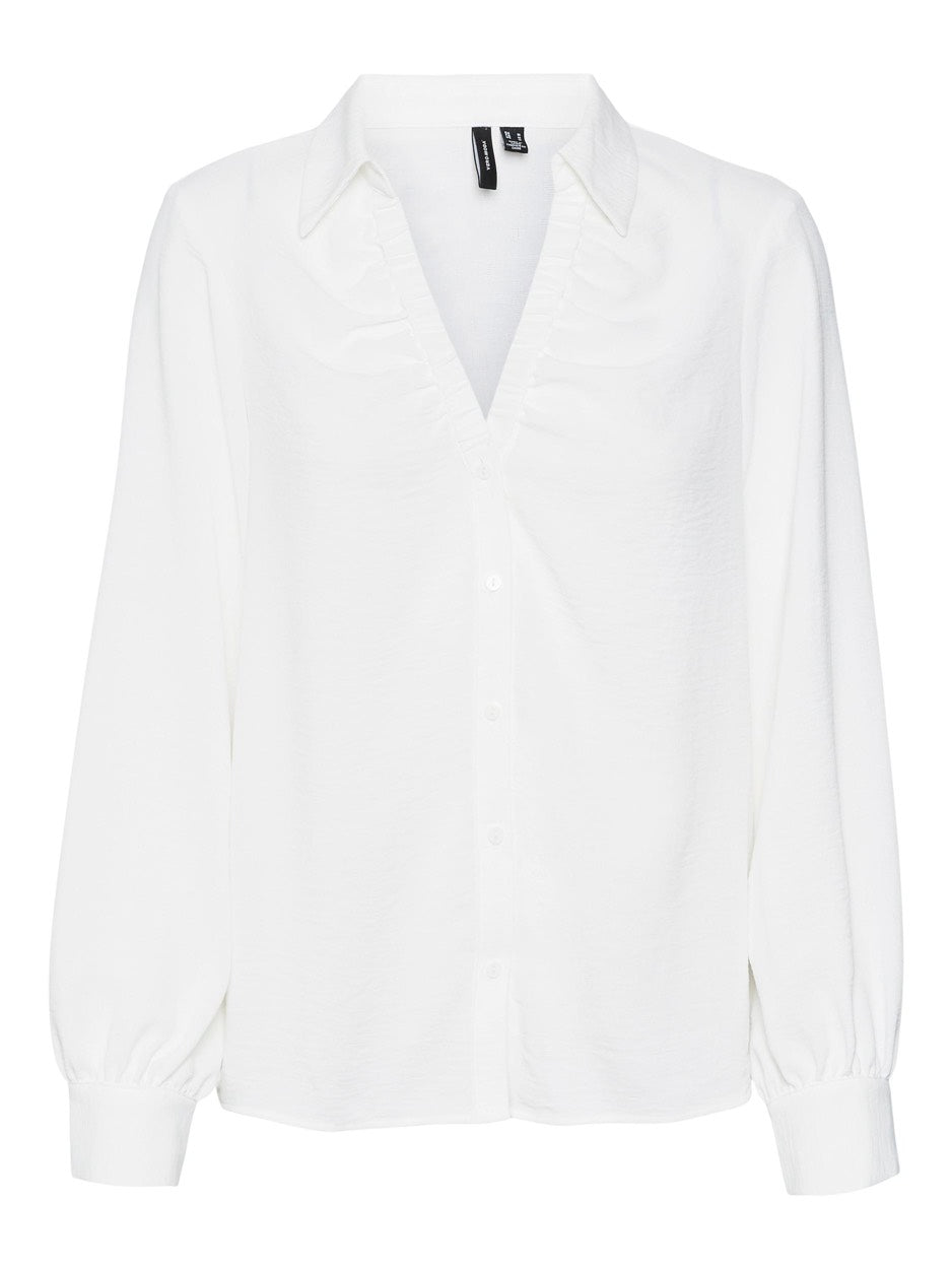Vmgalina L/s Shirt Wvn Btq - Off-white