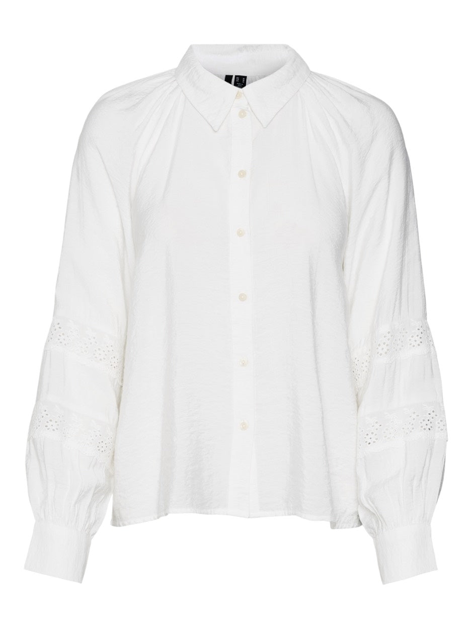 Vmhanna Ls Shirt Wvn Ga Spe - Off-white