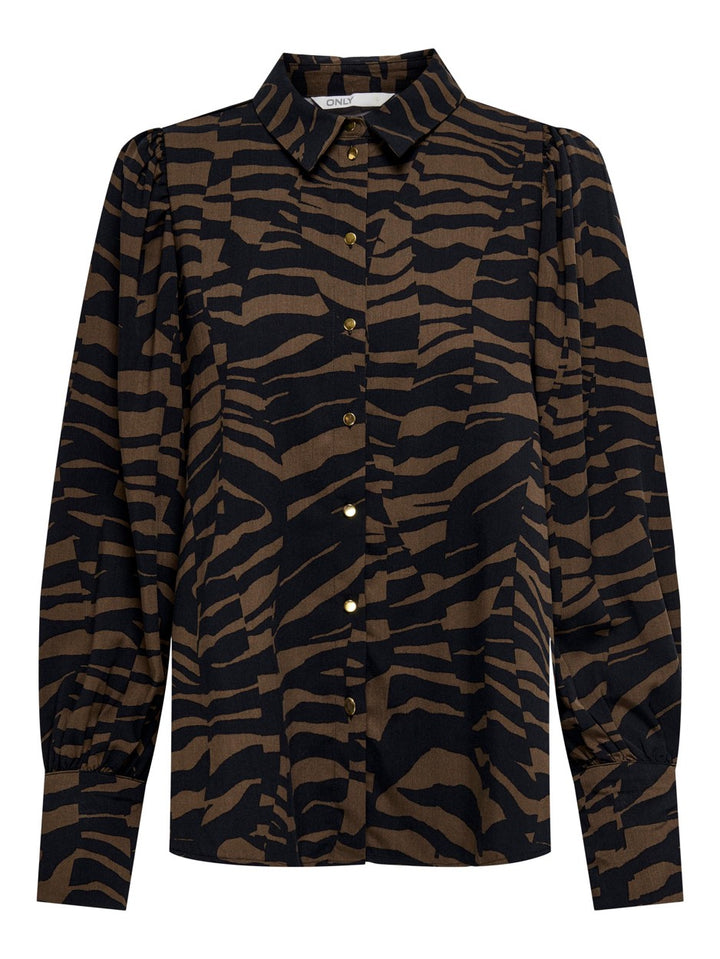 Onlbree L/s Shirt Ptm - Bruin Dessin