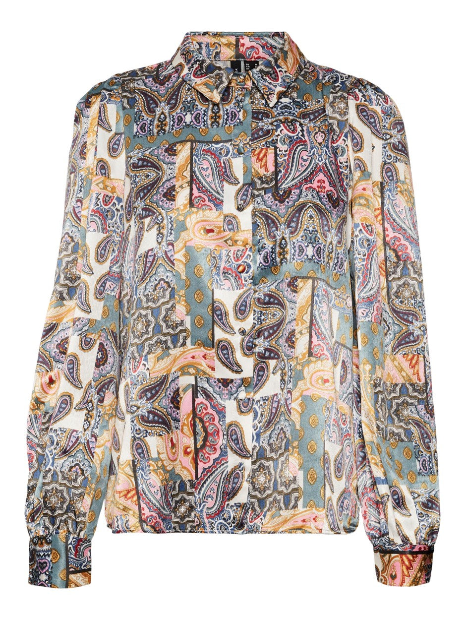 Vmdita L/s Shirt Wvn Lcs - Multicolor