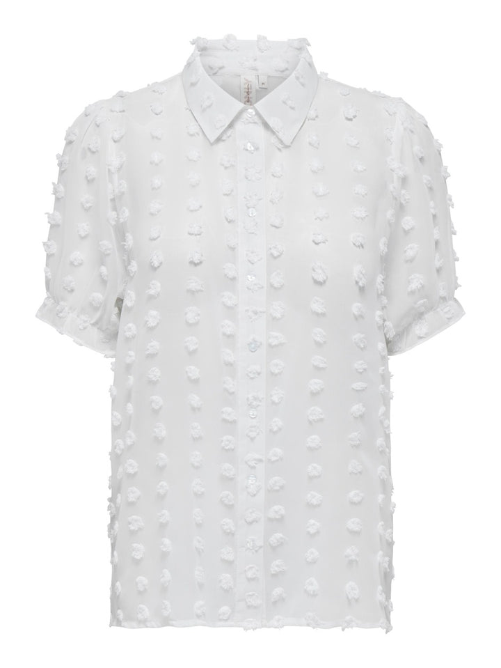 Onlpixi Ss Frill Shirt Wvn - Off-white