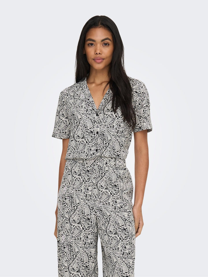 Jdyhilde S/s Shirt Wvn - Zwart Dessin