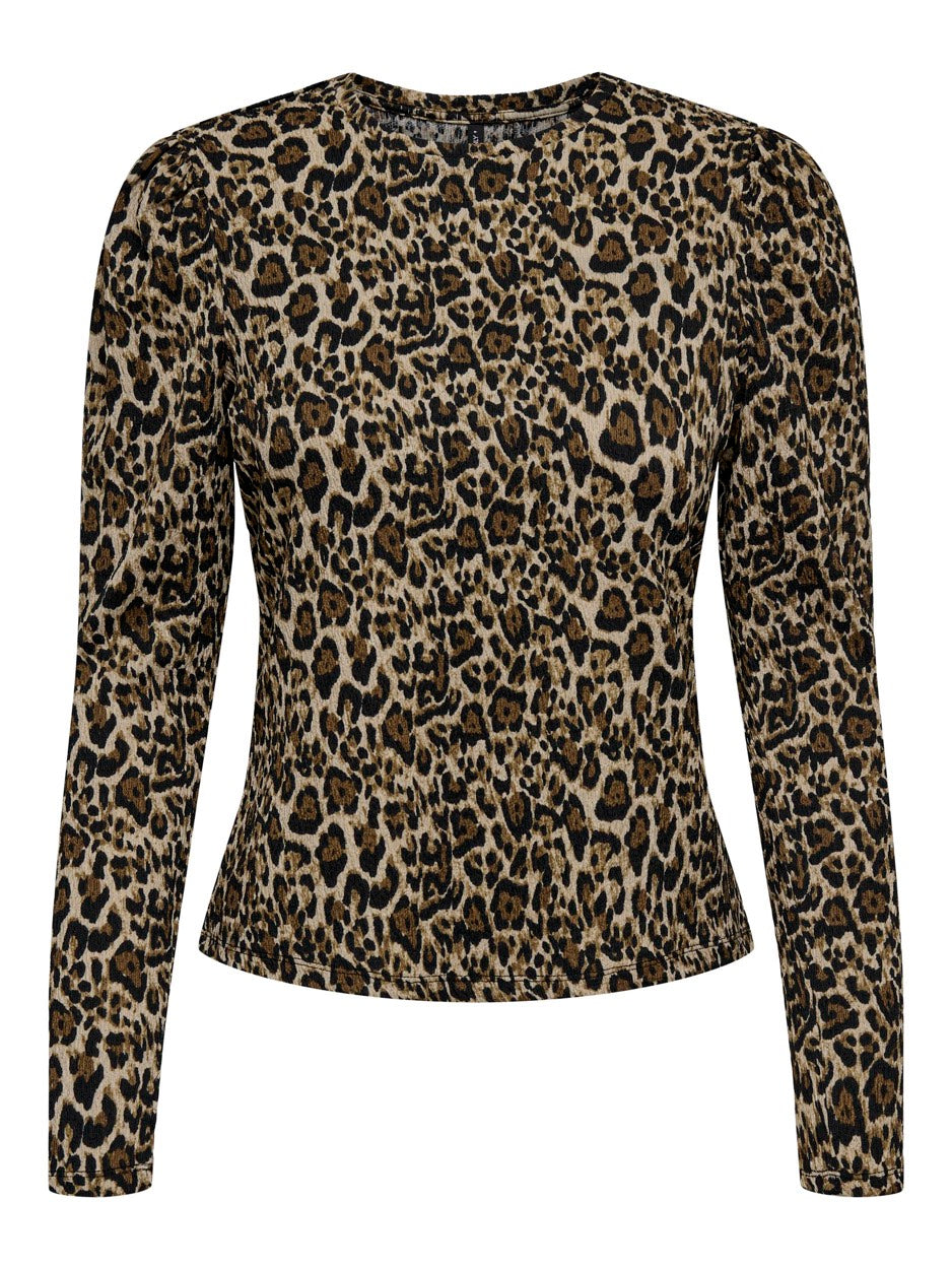 Onlglenda L/s Aop Puff Top Cc Jrs - Bruin Dessin