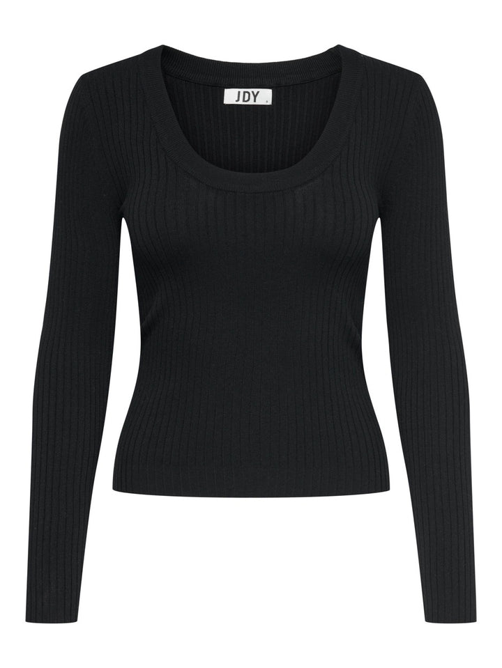 Jdyplum Ysla L/s O-neck Pullover Kn - Zwart