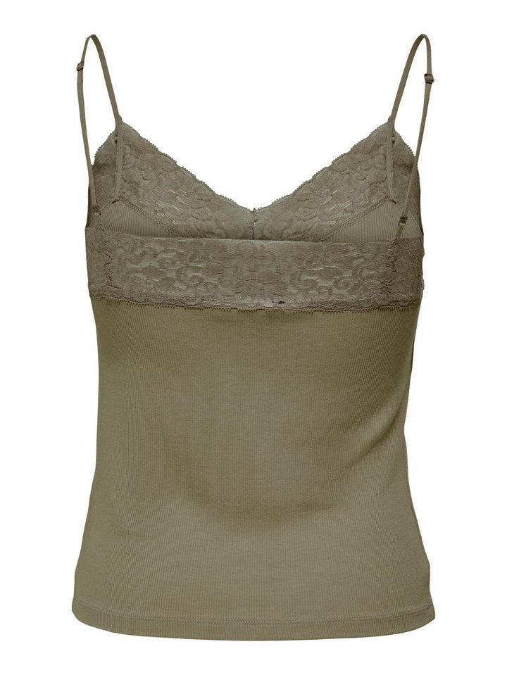 Onltilde Rib Lace Singlet Jrs - Olijf