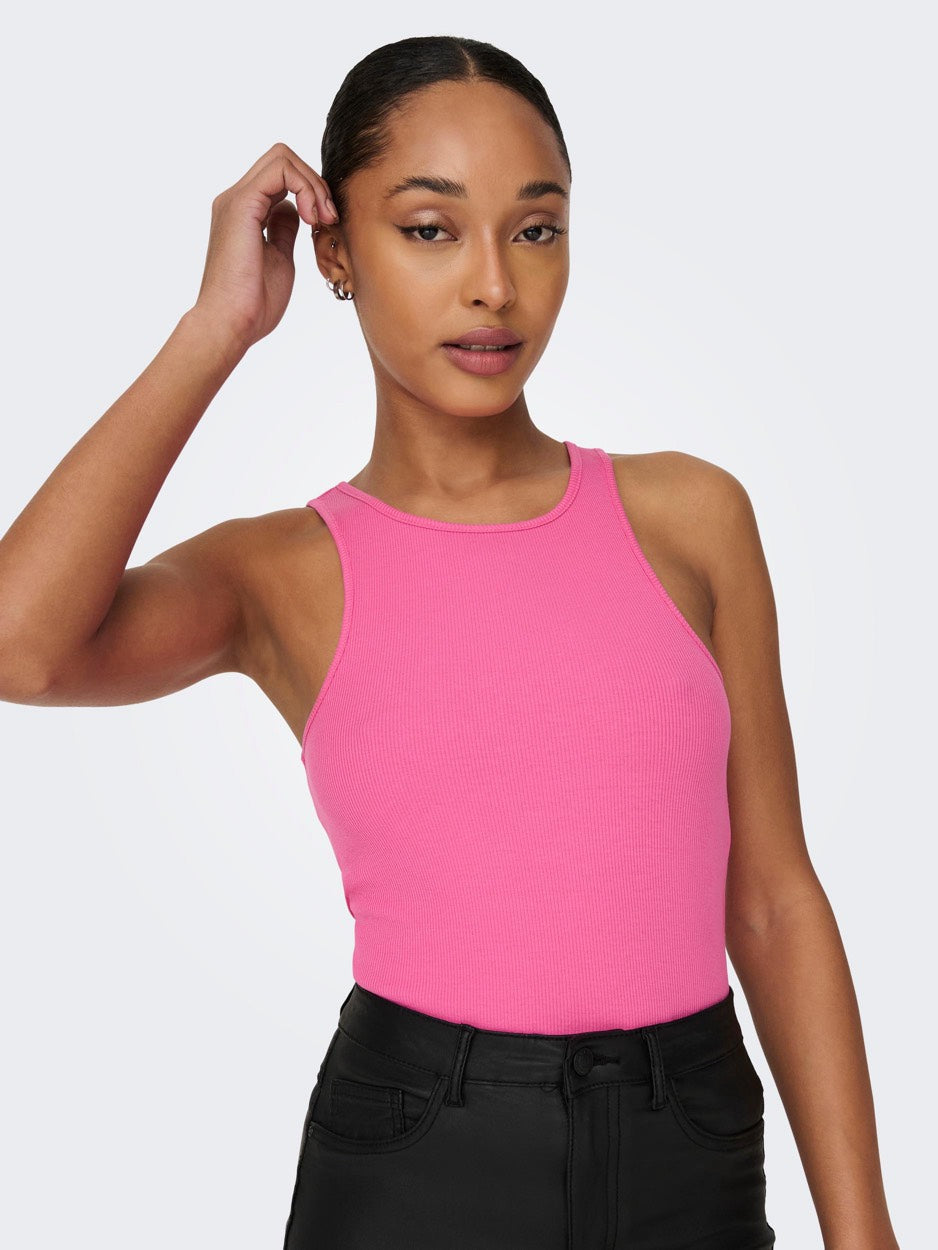 Onlkenya Rib Tank Top Jrs Noos - Roze