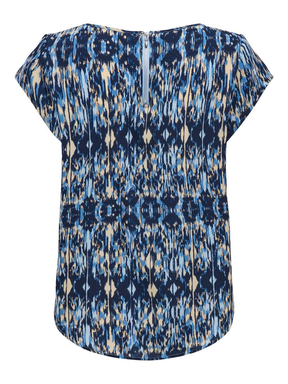 Onlvic S/s Aop Top Noos Ptm - Blauw Dessin