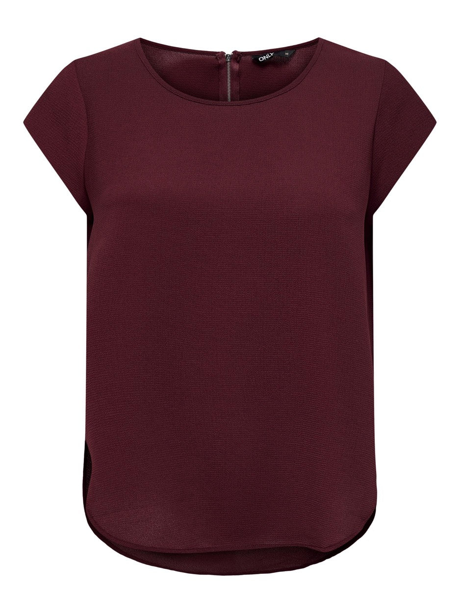 Onlvic S/s Solid Top Noos Ptm - Bordeaux